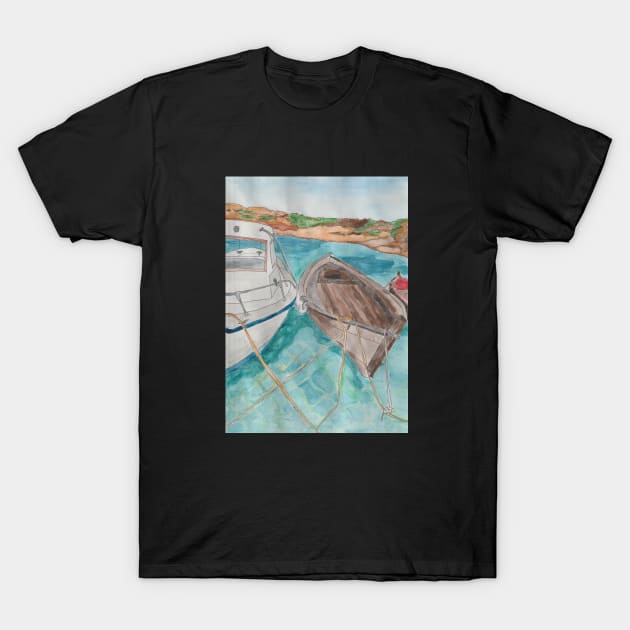 Boats in the Maddalena Archipelago T-Shirt by HFGJewels